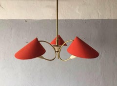 Italian Pinocchio Chandelier, 3-Armed Stilnovo Pendant Lamp, 1950s, Italy
