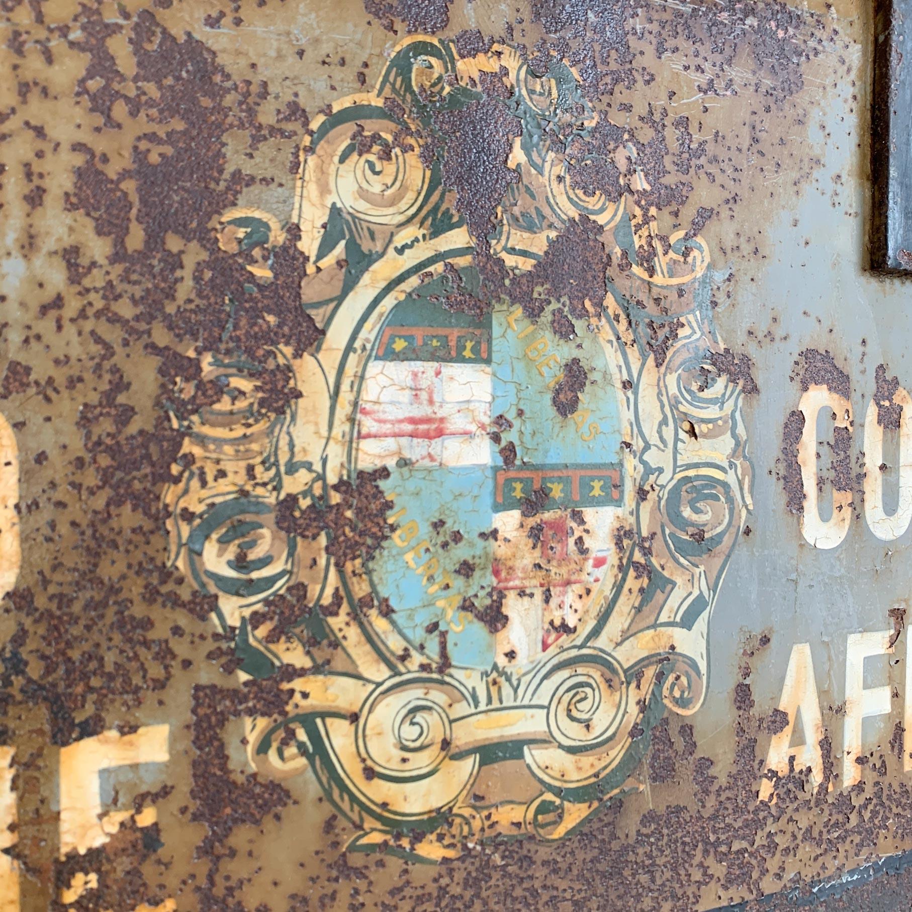 Panneau publicitaire italien en fer forgé Pirelli de 1920 Bon état - En vente à Hastings, GB