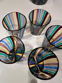 Italian Pitcher and tumblers in the manner of Gio Ponti for Venini, 1959