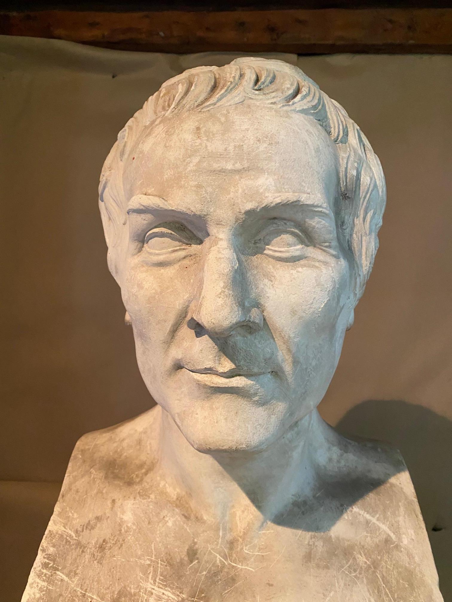 Italian Plaster Bust of Cesar In Good Condition In Montreal, QC