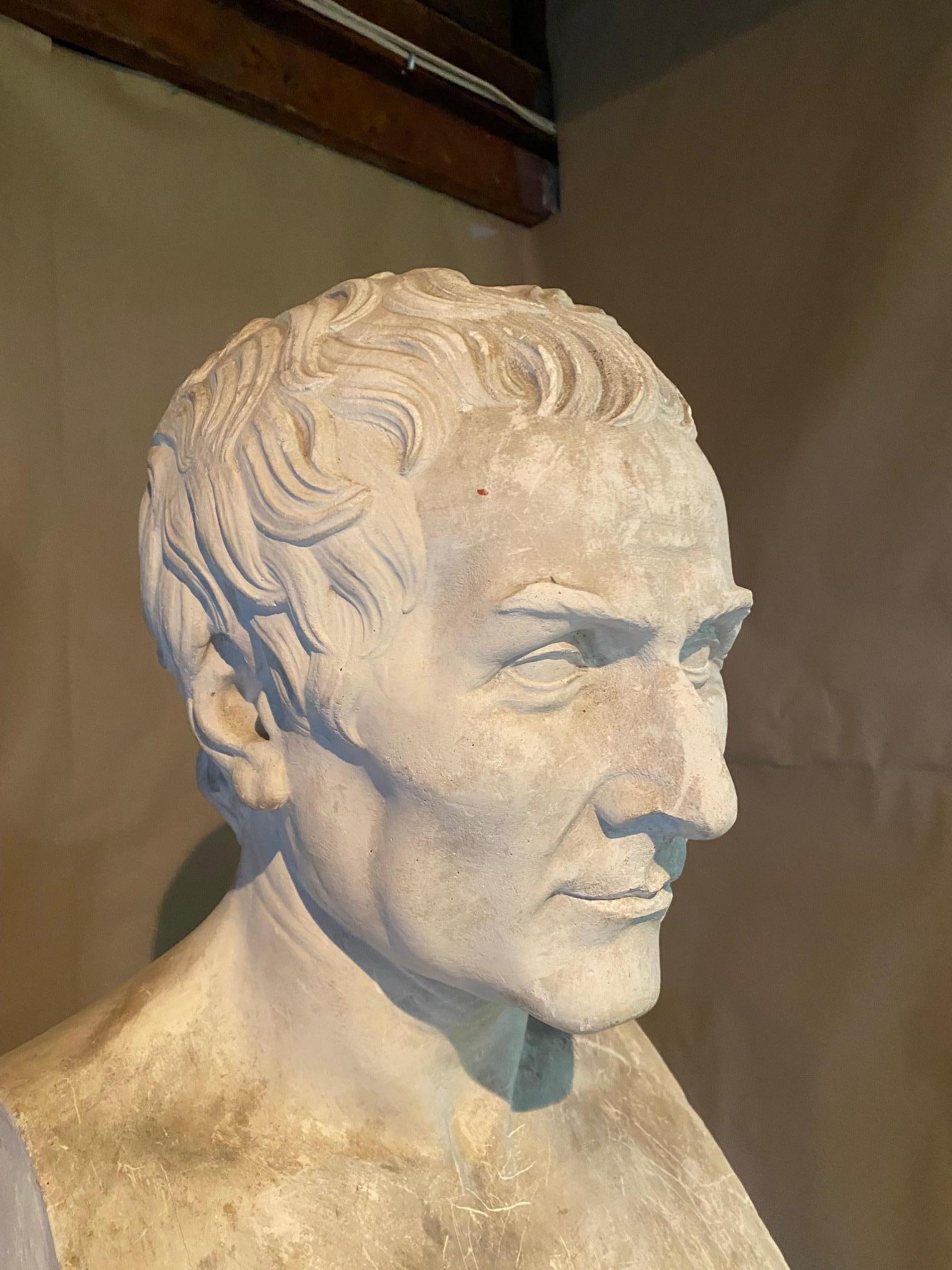 Early 20th Century Italian Plaster Bust of Cesar