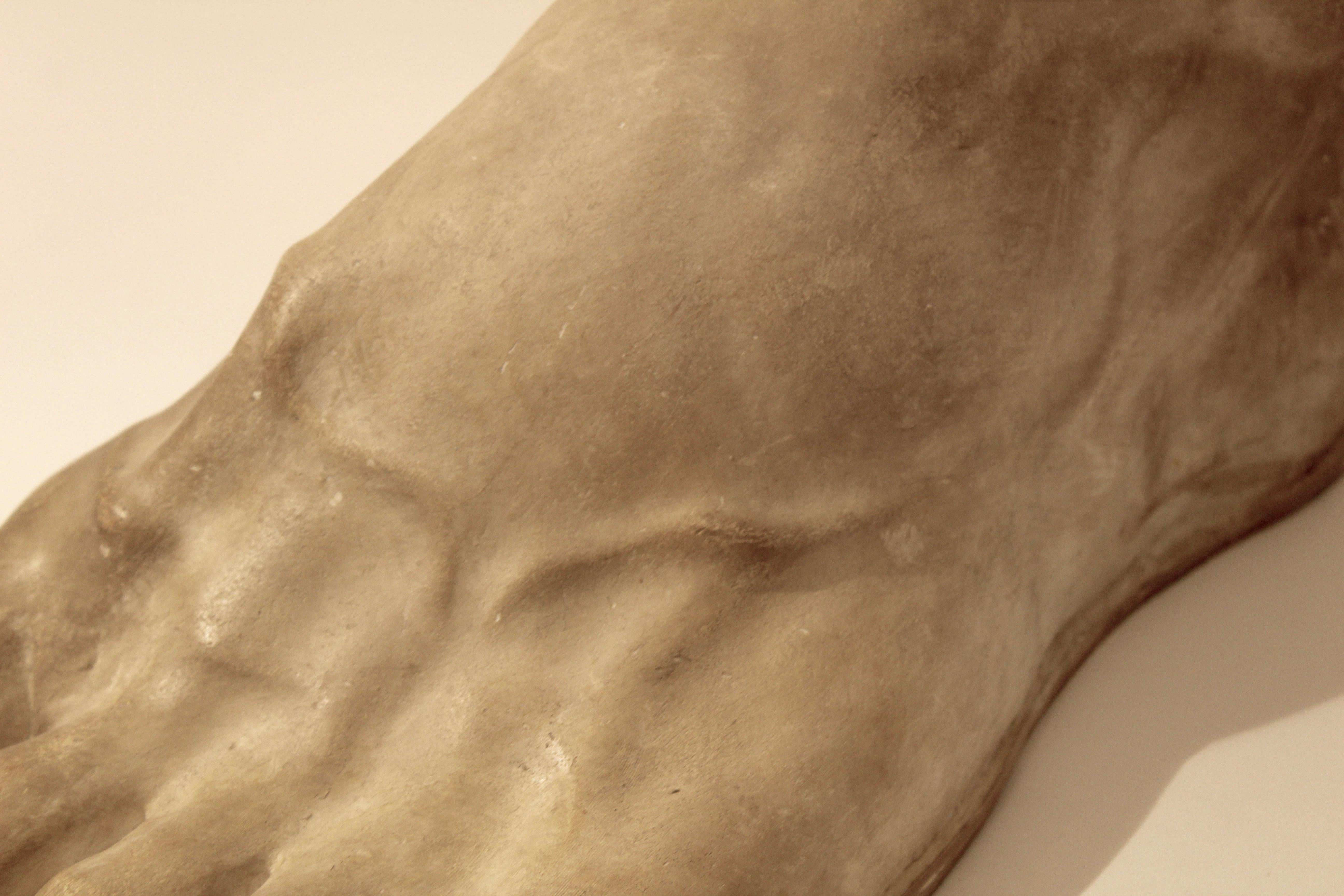 Italian Plaster Cast of the Foot of the Emperor Constantine, circa 1950 In Good Condition For Sale In London, GB