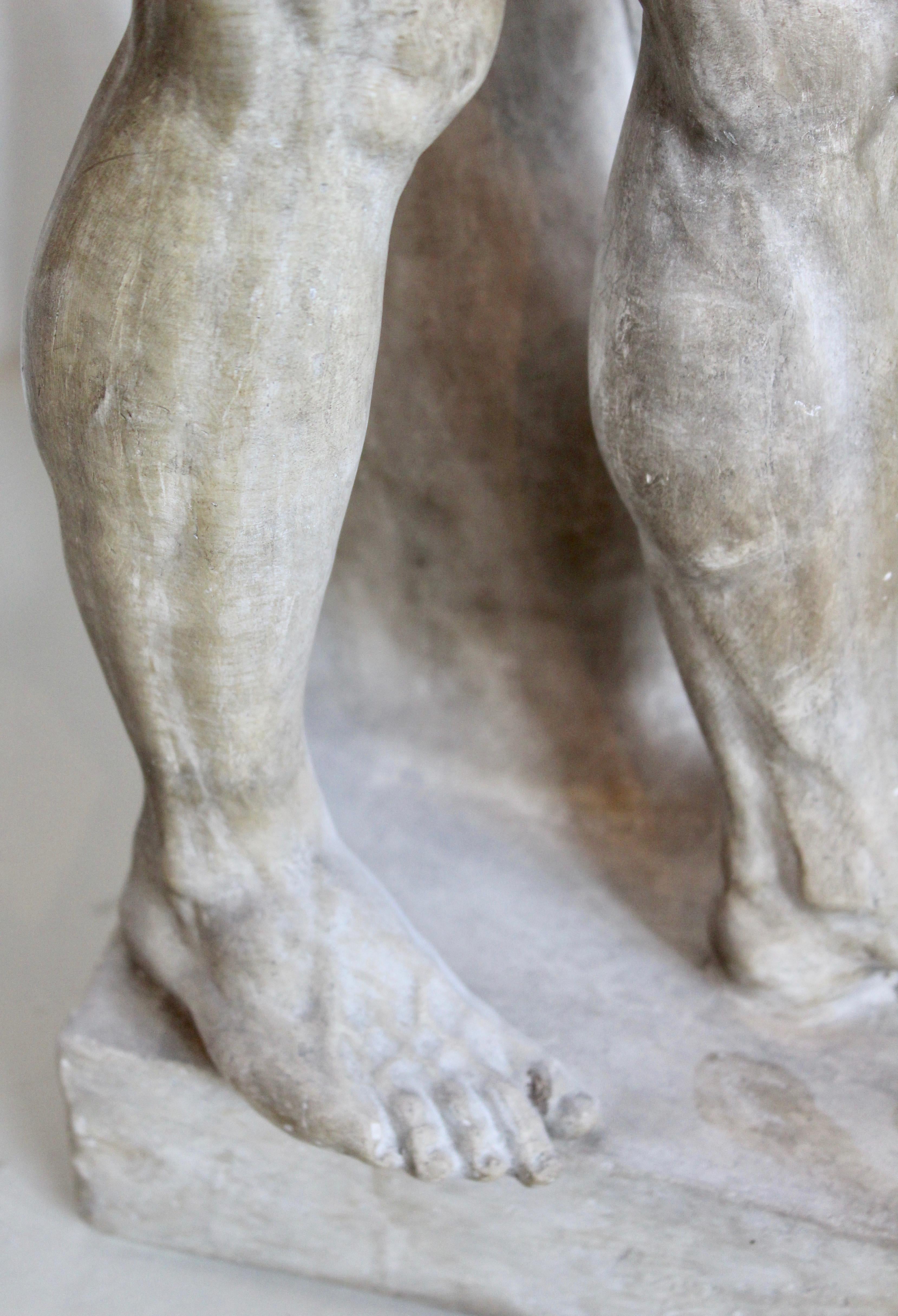 Italian Plaster Cast Sculpture of “The Farnese Hercules”, circa 1900 For Sale 6