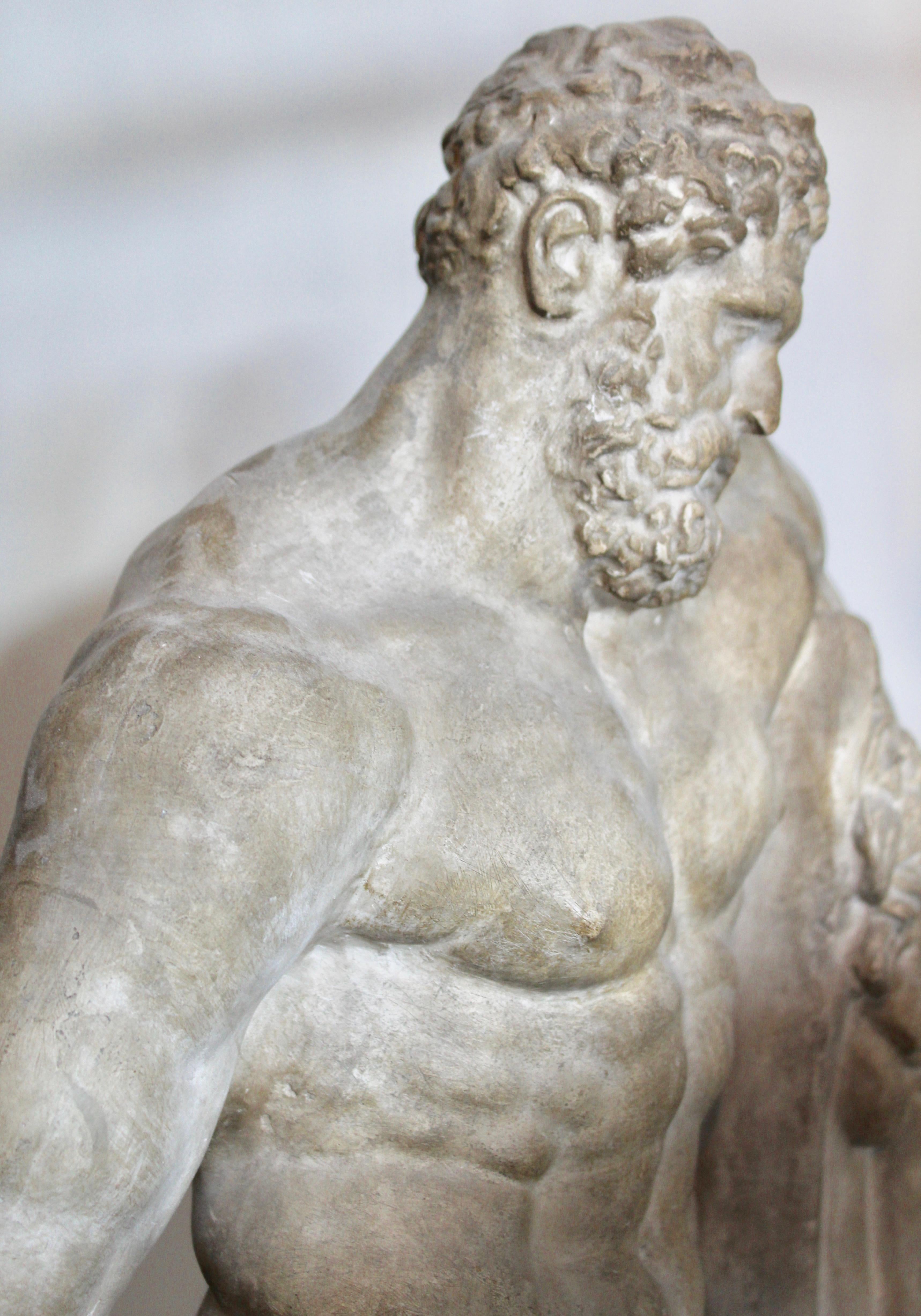 Italian Plaster Cast Sculpture of “The Farnese Hercules”, circa 1900 In Good Condition For Sale In London, GB