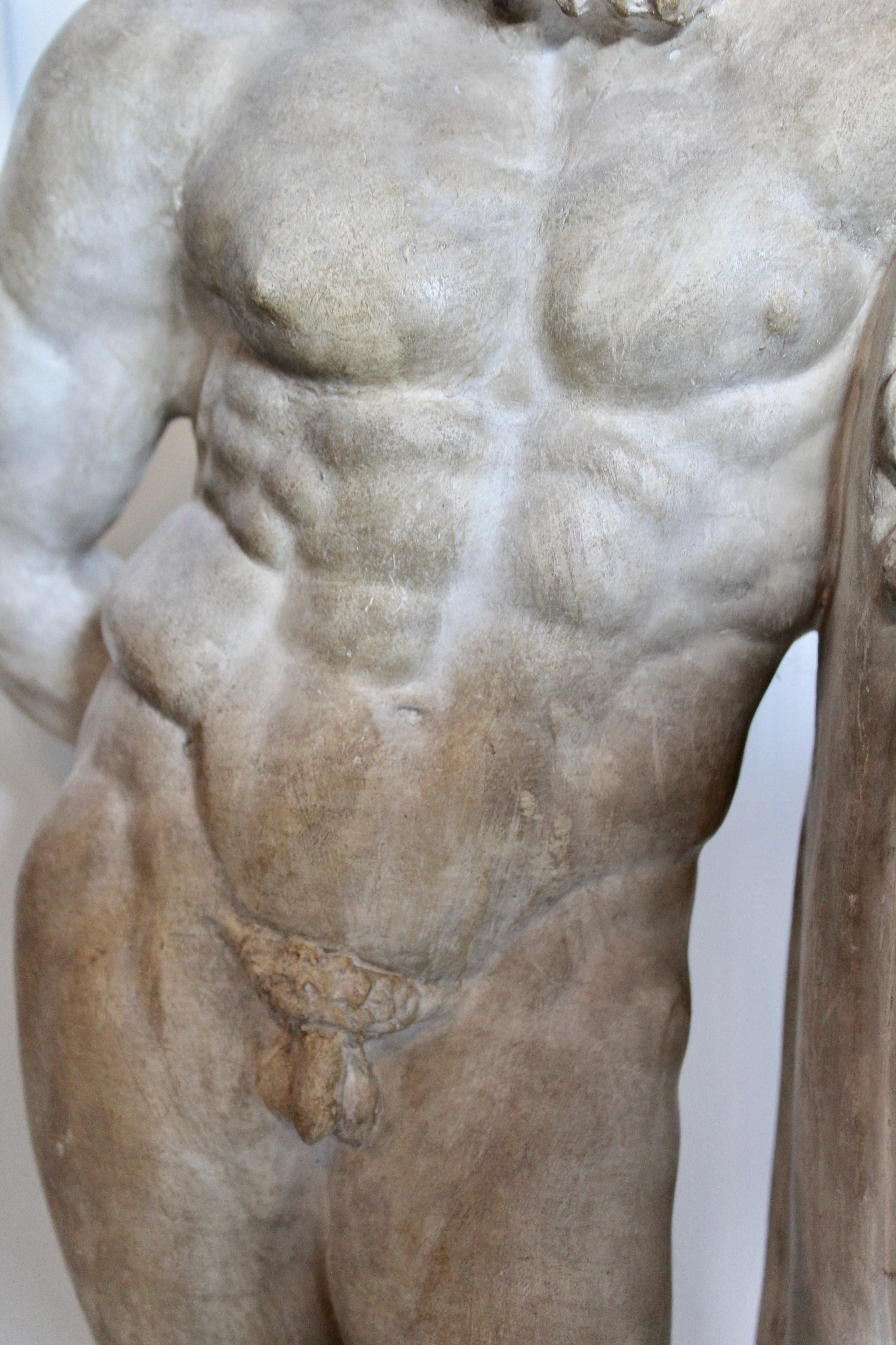 Early 20th Century Italian Plaster Cast Sculpture of “The Farnese Hercules”, circa 1900 For Sale