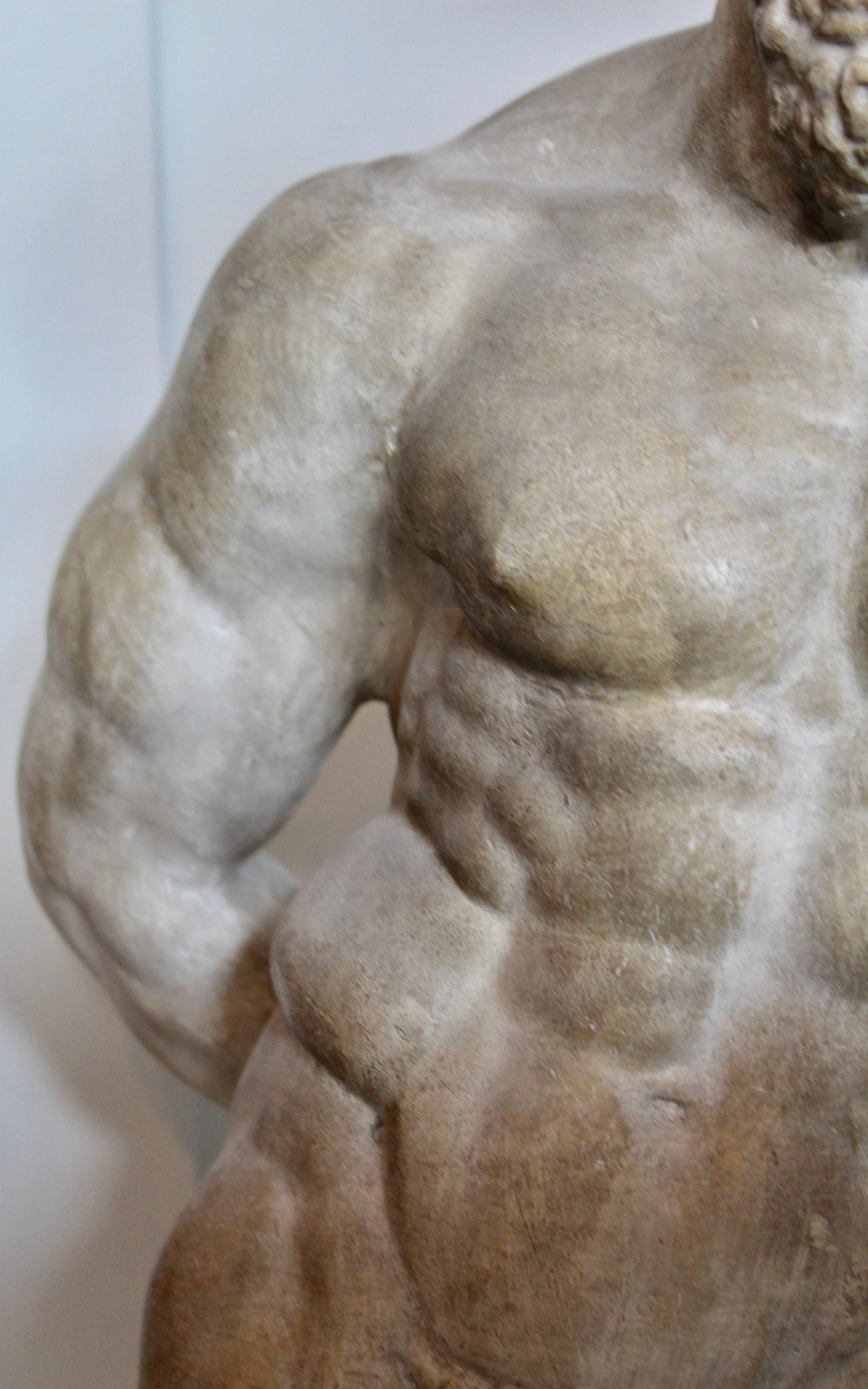 Italian Plaster Cast Sculpture of “The Farnese Hercules”, circa 1900 For Sale 1