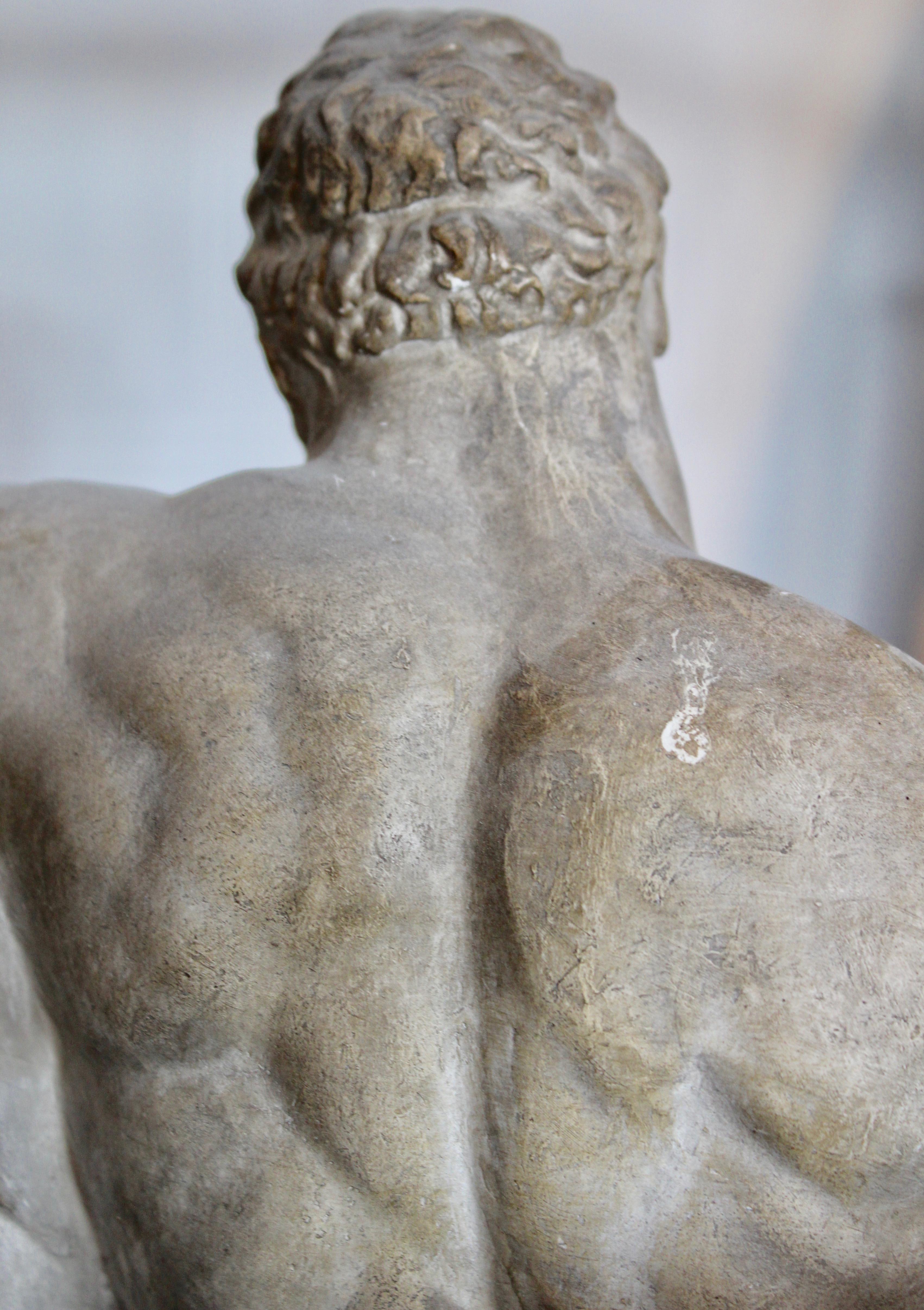 Italian Plaster Cast Sculpture of “The Farnese Hercules”, circa 1900 For Sale 2