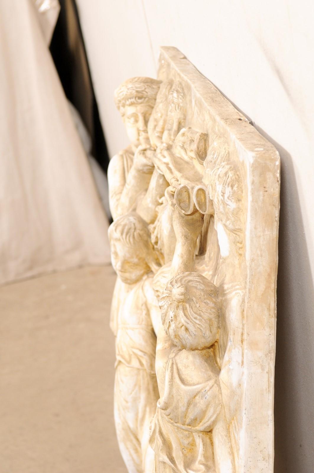 Italian Plaster Relief in Roman Figure Motif from the Mid-20th Century For Sale 6