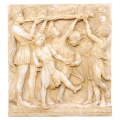 Italian Plaster Relief in Roman Figure Motif from the Mid-20th Century