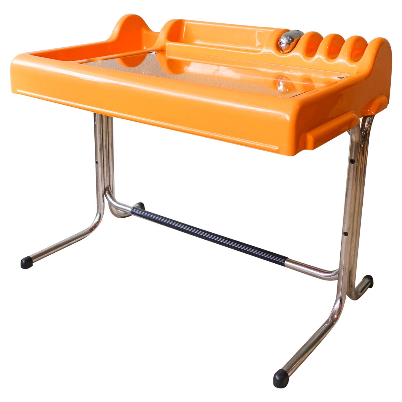 Italian Plastic and Steel Orix Desk by V. Parigi & N. Prina for Molteni, 1970s