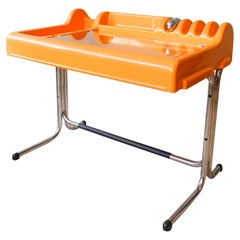 Italian Plastic and Steel Orix Desk by V. Parigi & N. Prina for Molteni, 1970s
