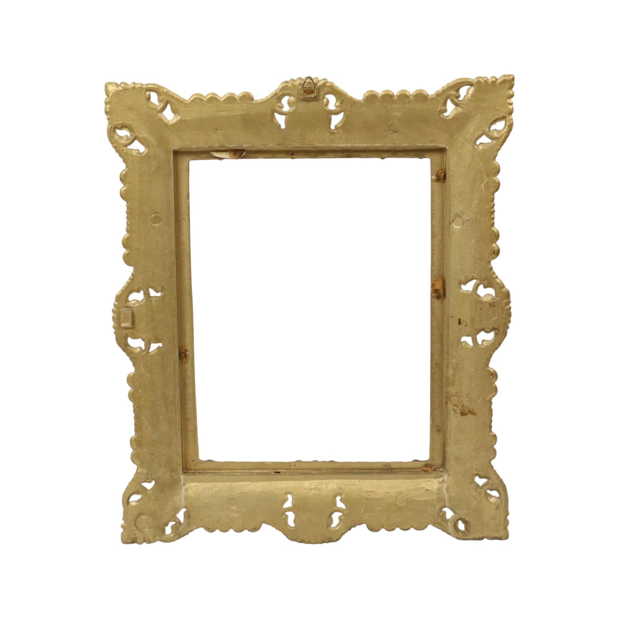 Italian Plastic Rococo Frame Gold Colored CM Mod Dep 44x37cm For Sale 7