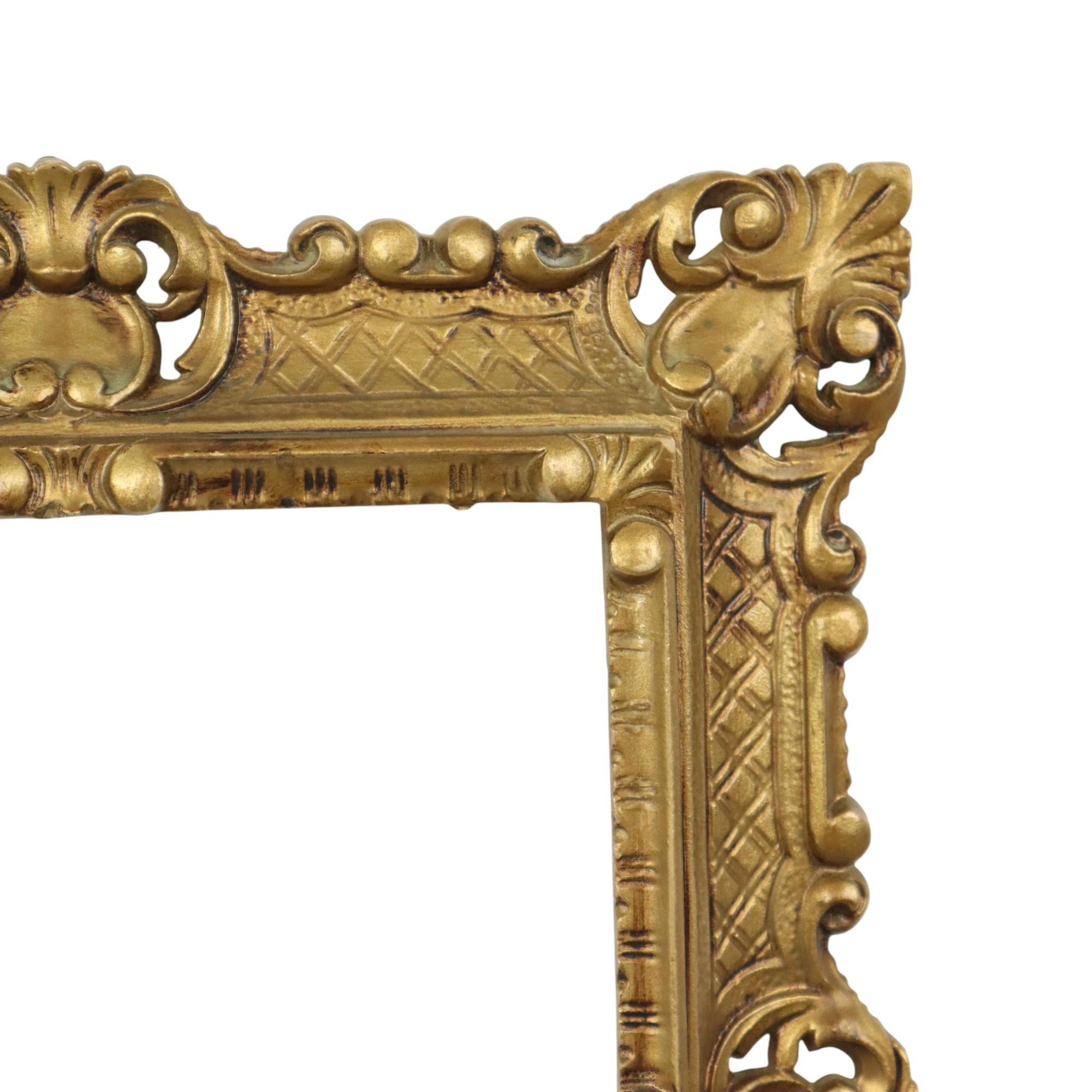 Italian Plastic Rococo Frame Gold Colored CM Mod Dep 44x37cm For Sale 1