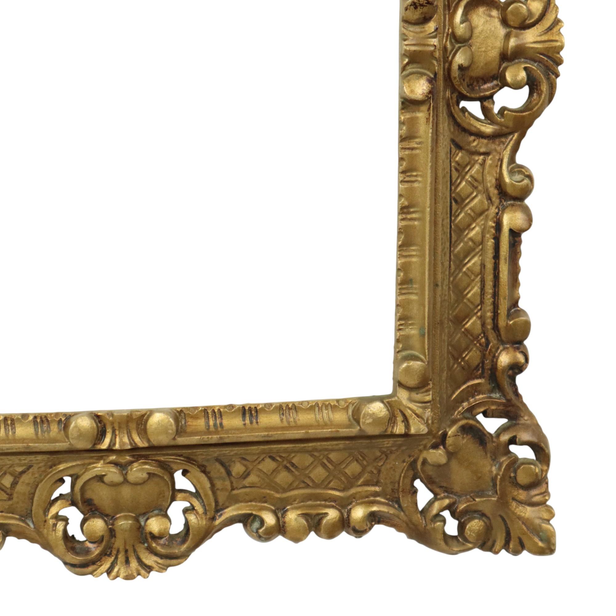 Italian Plastic Rococo Frame Gold Colored CM Mod Dep 44x37cm For Sale 2