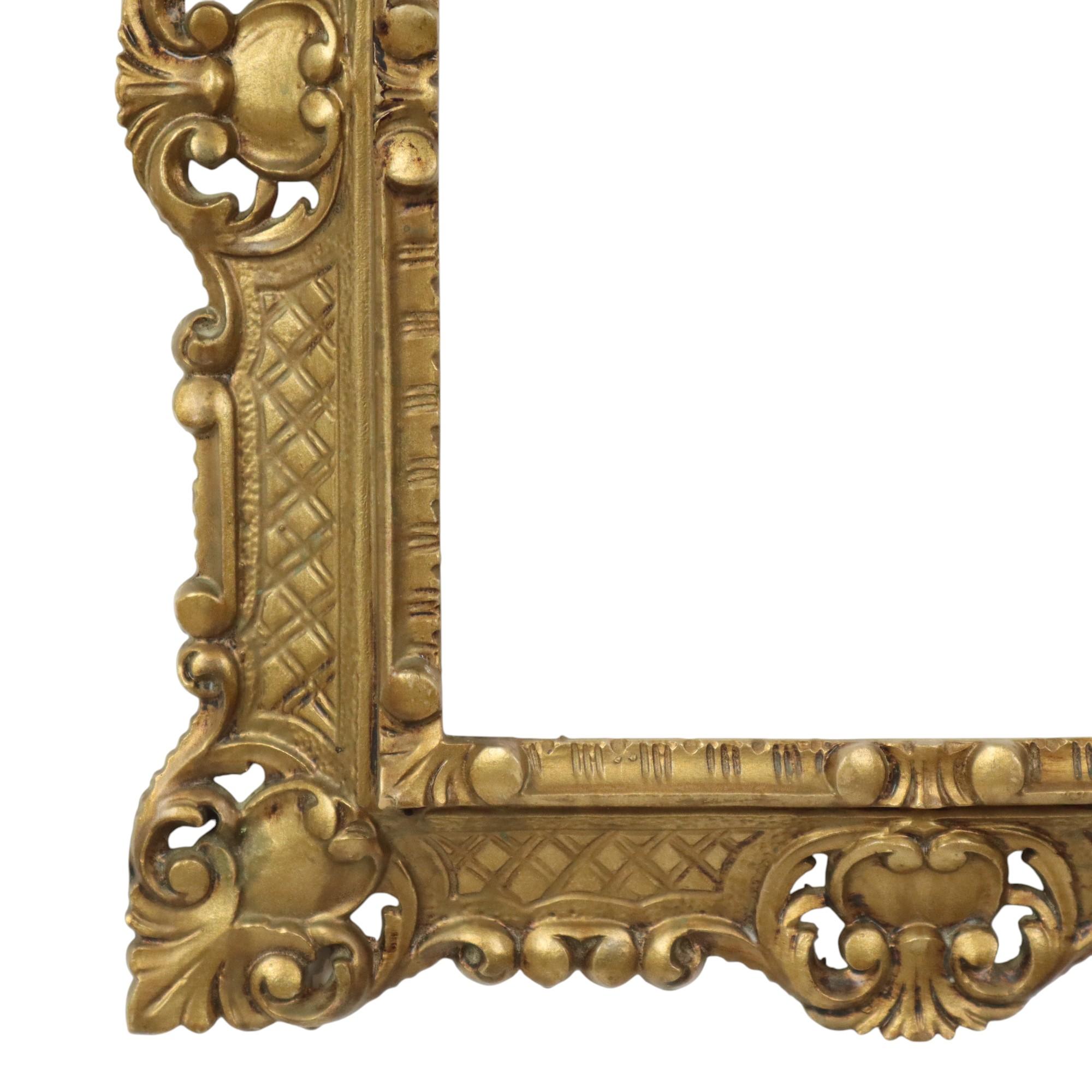 Italian Plastic Rococo Frame Gold Colored CM Mod Dep 44x37cm For Sale 3