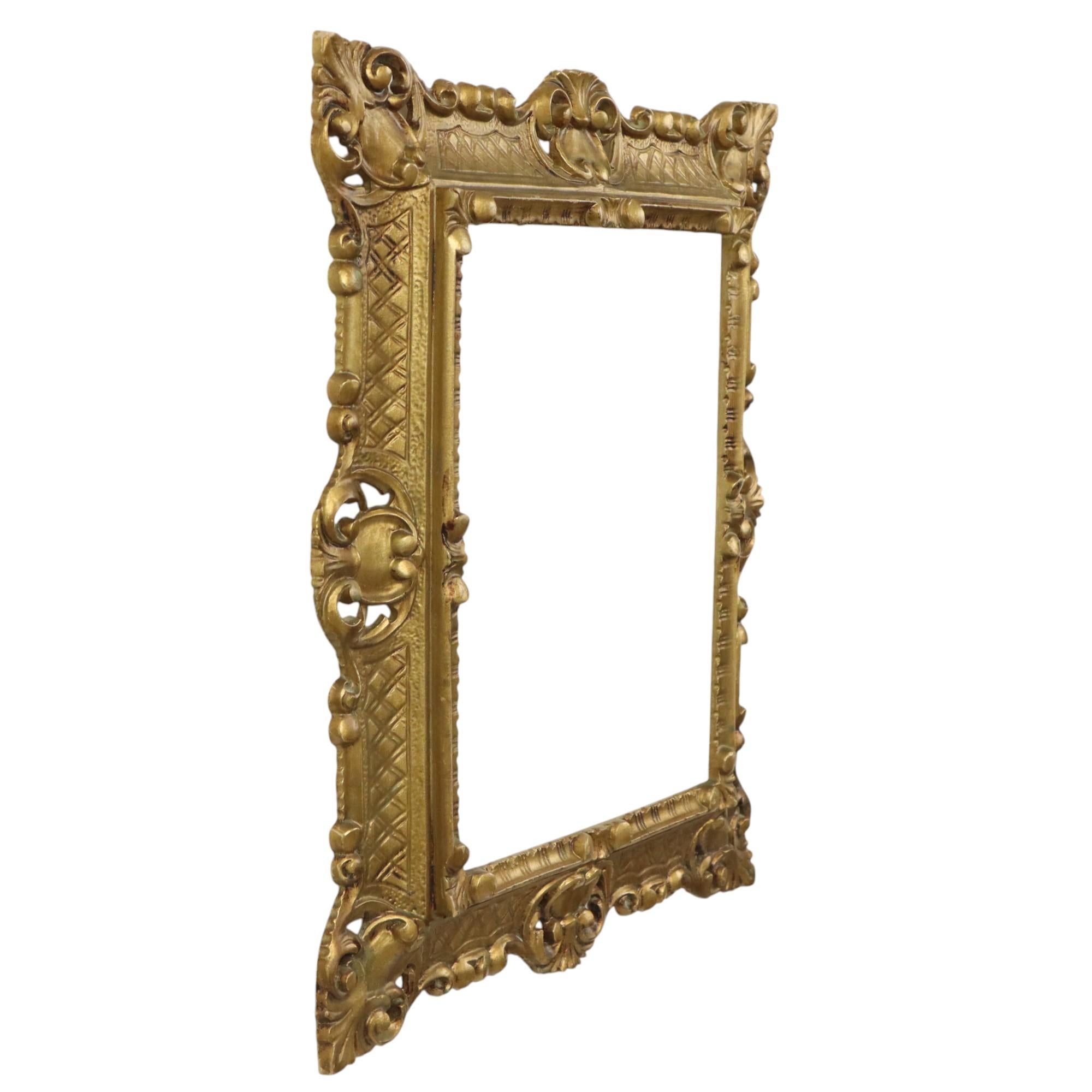 Italian Plastic Rococo Frame Gold Colored CM Mod Dep 44x37cm For Sale 4