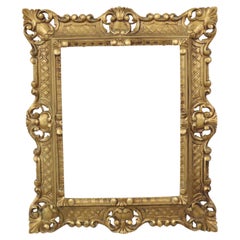 Italian Plastic Rococo Frame Gold Colored CM Mod Dep 44x37cm