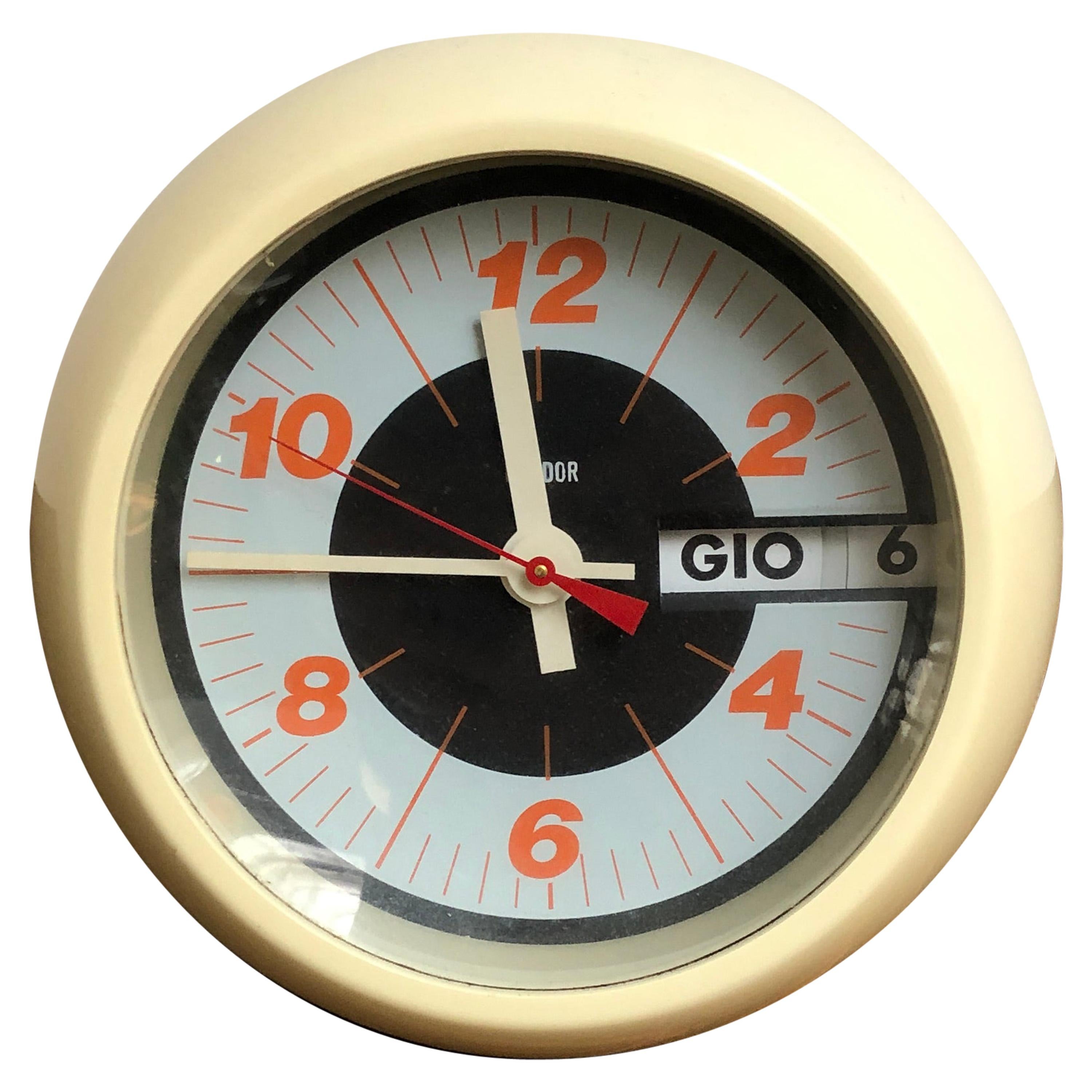 Italian Plastic Space Age Clock by Condor, 1970s