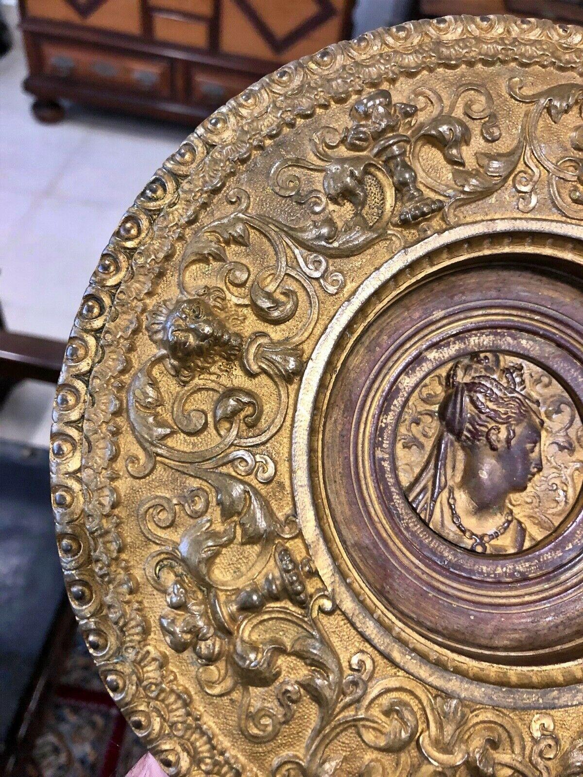 Classical Roman Italian Plate Antonio Pandiani 'Milan 1838-1928' Bronze