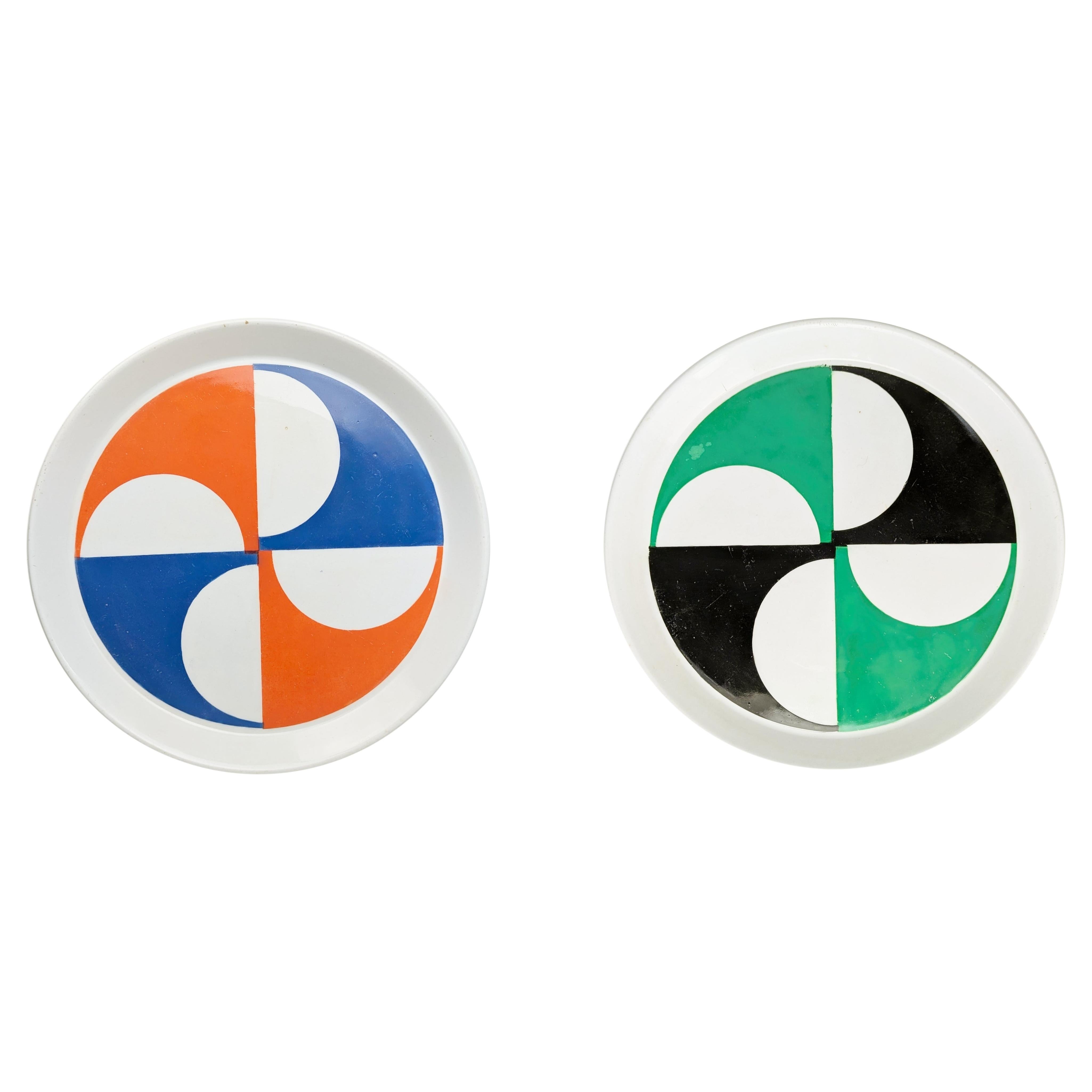 Italian Plates by Gio Ponti for Franco Pozzi, 1960s, Set of 2