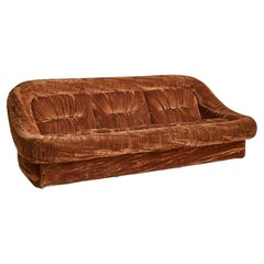 Divano italiano in velluto plissettato alla maniera di De Pas, D'Urbino & Lomazzi, anni '70