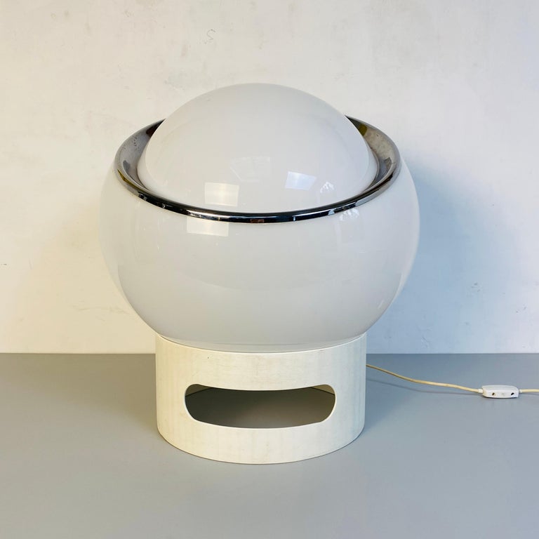 Lampe Boule Vintage 70s Harvey Guzzini - Design Italien Couleur Café Latte