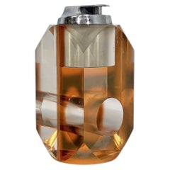 Italian plexiglass and chrome-plated steel table lighter, 1970s