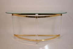 Italian Plexiglass Side Table Crescent Moon Hollywood Regency
