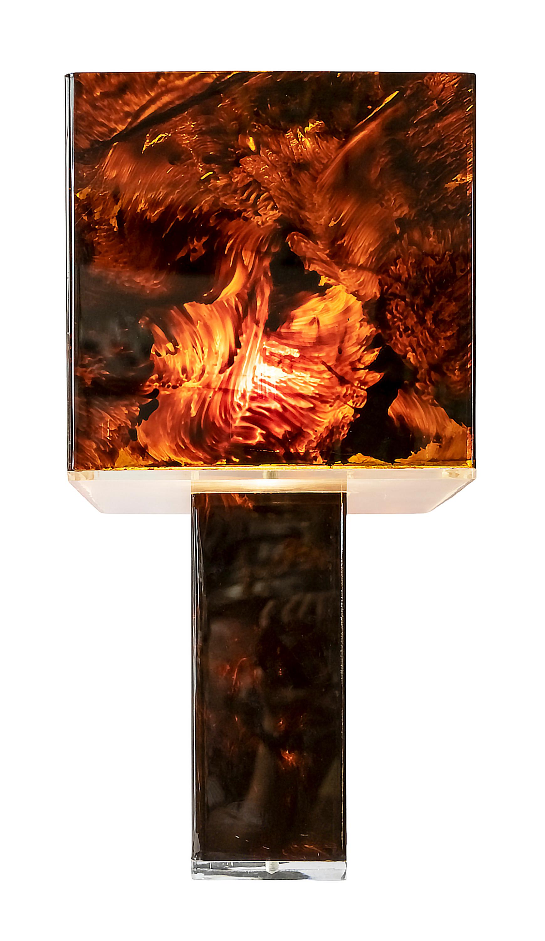 Italian Plexiglass Table Lamp for 1970s 2