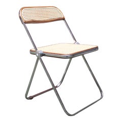 Italienischer Plia-Stuhl aus Wiener Stroh von G. Piretti für Anonima Castelli:: 1967