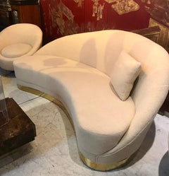 Italian Plush  Curved Sofa
