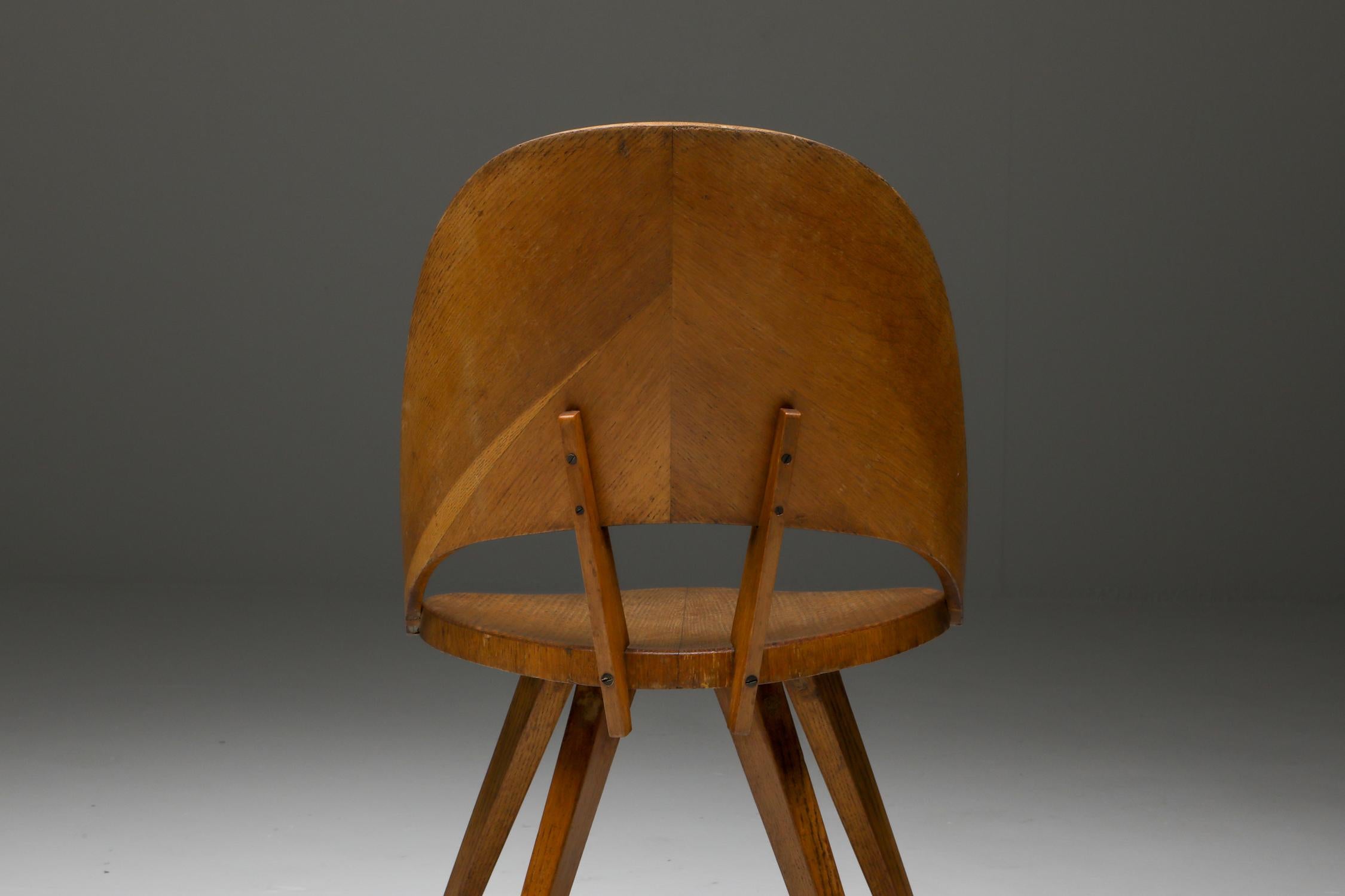 Mid-20th Century Italian Plywood Dining Chairs, 1940s