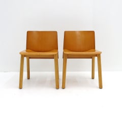 Italian Plywood Dining Chairs in the Style of Scarpa, Italy, 1980