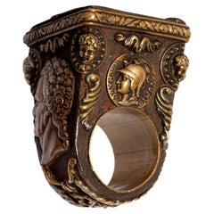 Antique 19th Century Historic Mixed Metal Bishop Ring