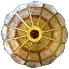 Italian Poliarte Artistic Policrome Glass Rounded Ceiling Flushmount Lamp, 1960s