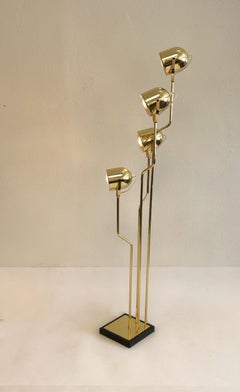 Lampada da terra in ottone lucido italiano di Goffredo Reggiani