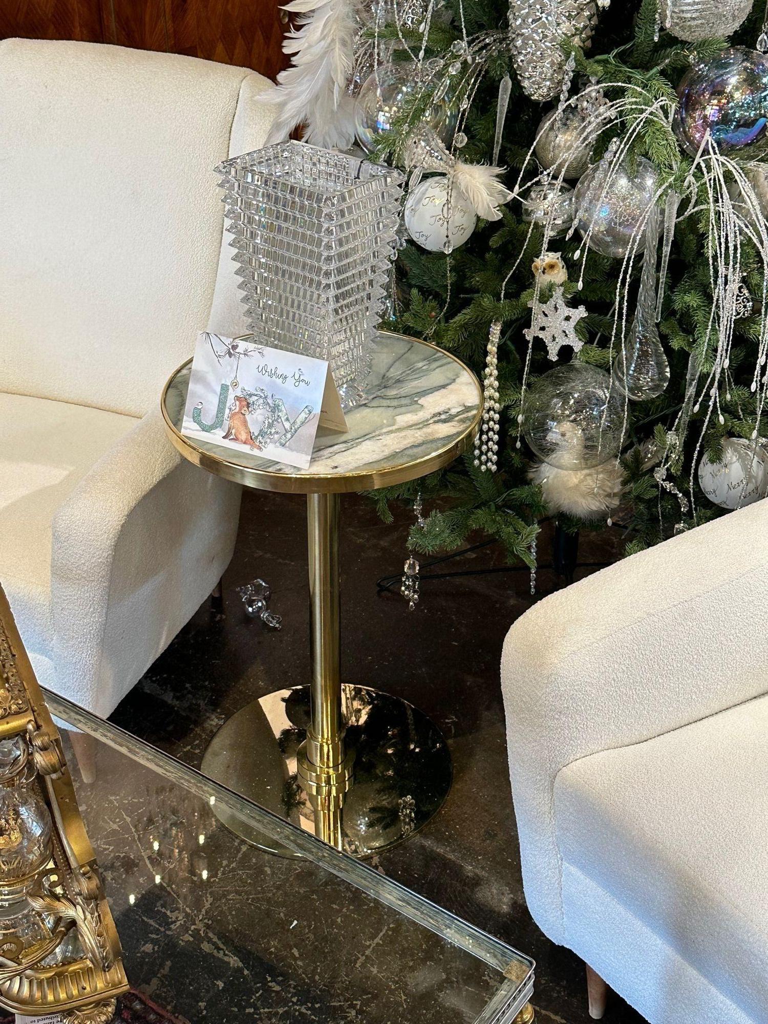 Italian Polished Brass and Onyx Side Table 1