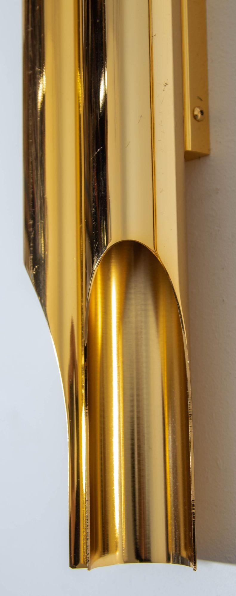 Italian Polished Brass Orgue Wall Sconce 1 of 5 For Sale 11