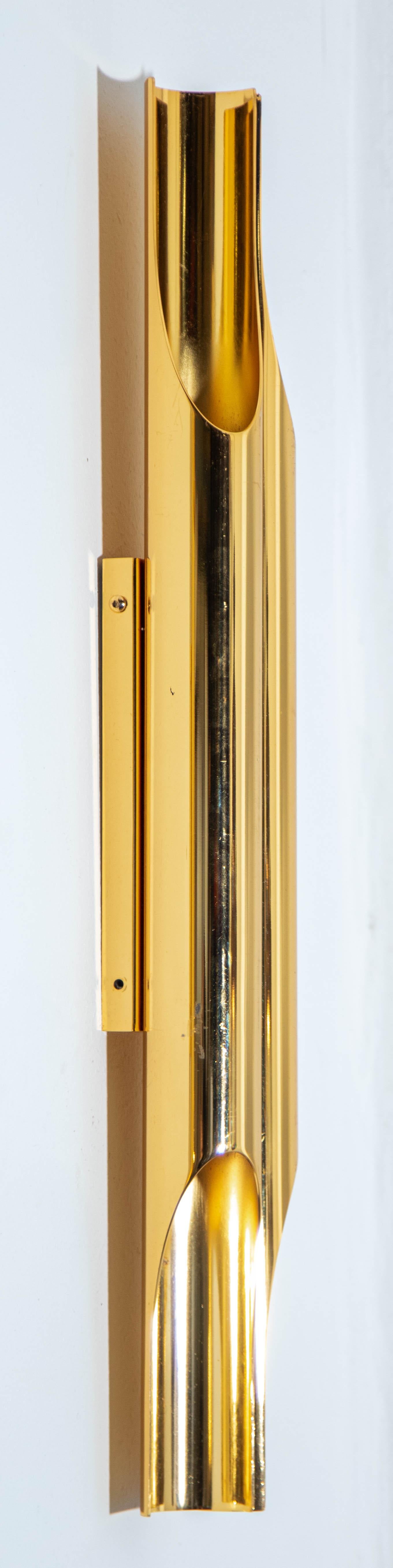 Italian Polished Brass Orgue Wall Sconce 1 of 5 For Sale 1