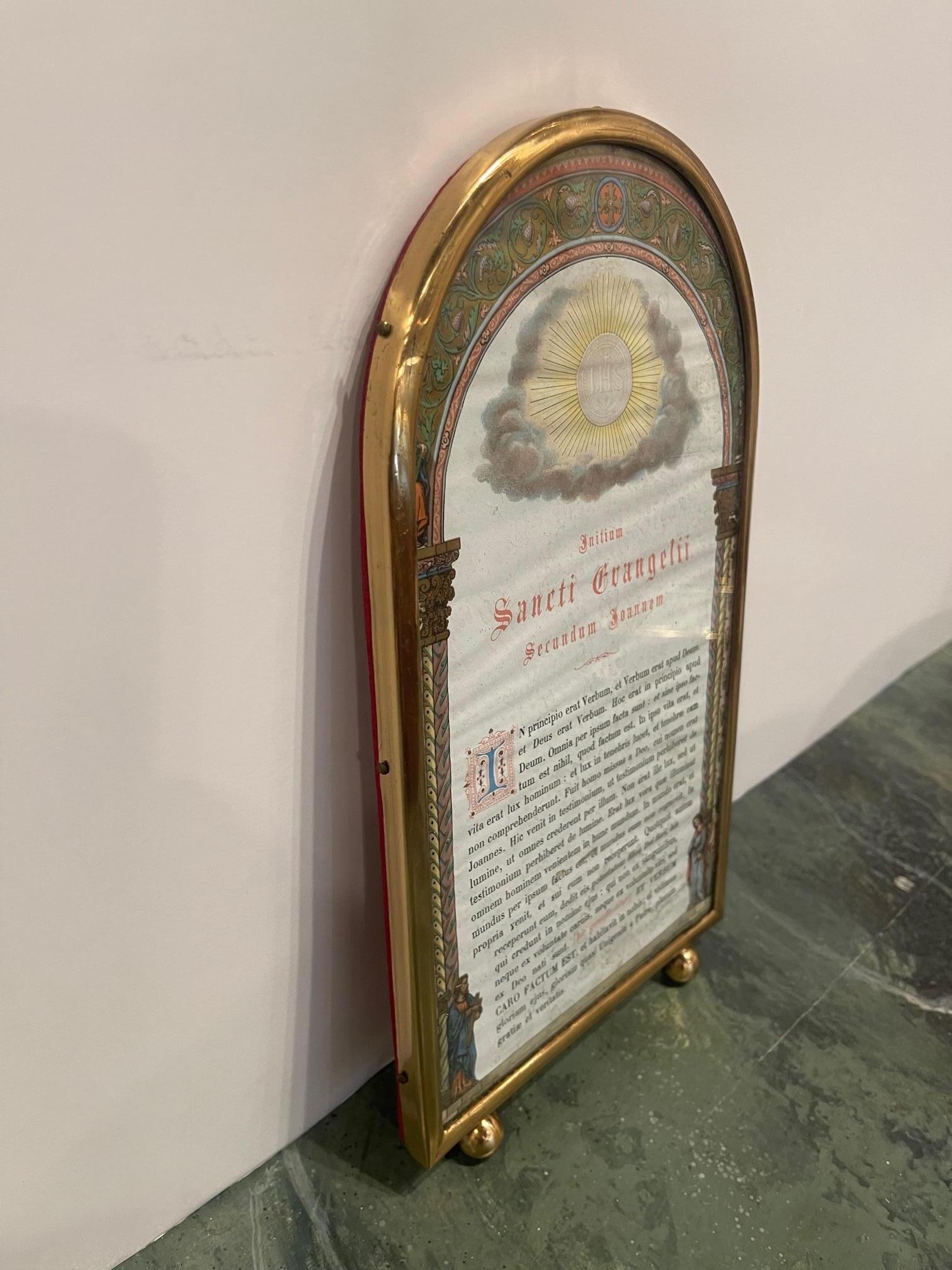 Italian Polished Brass Picture Frame, 19th Century For Sale 1
