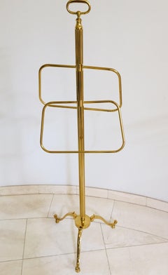 Post Modern Polished Brass Valet Stand, Italy 1970