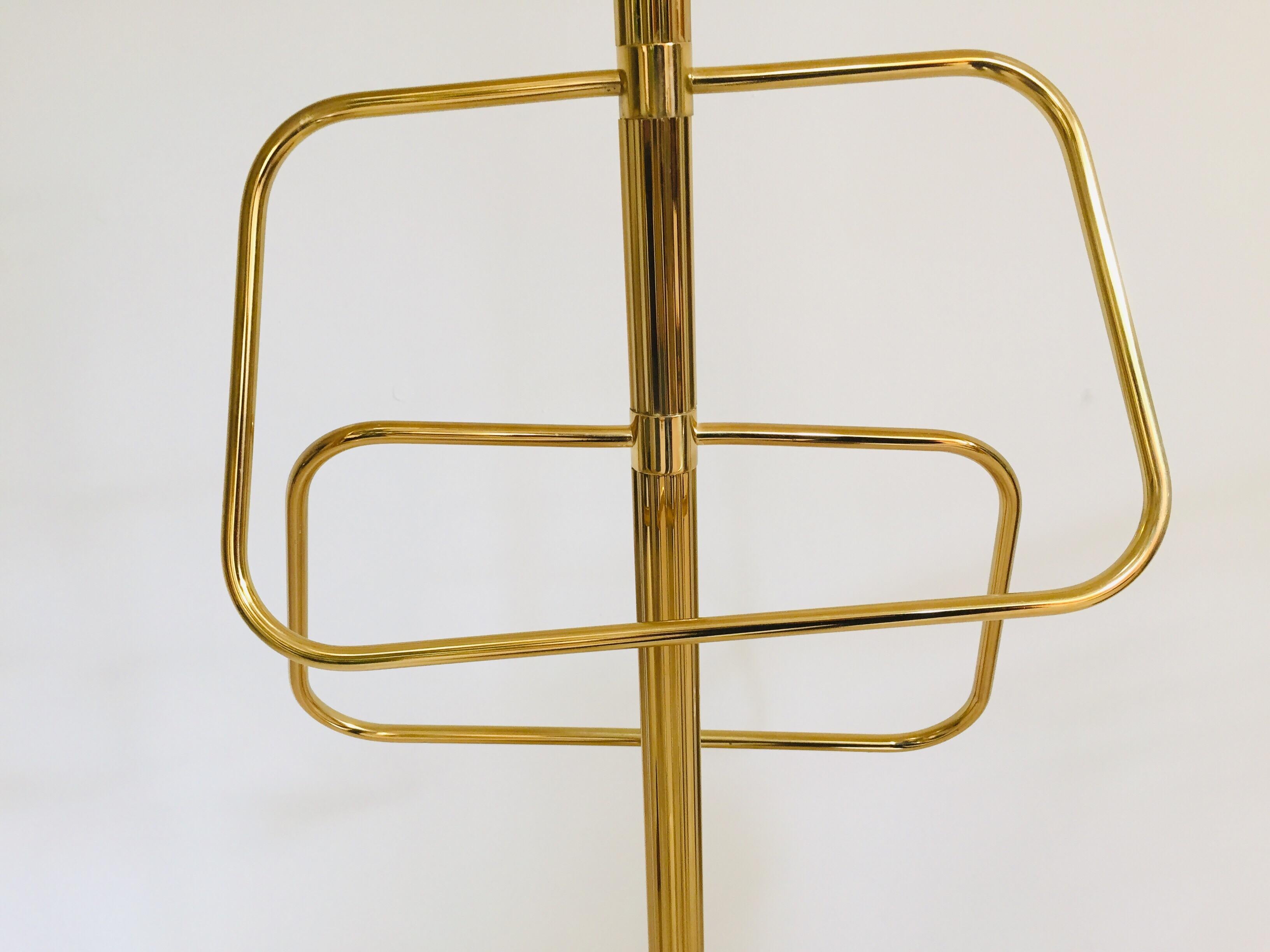 Italian Post Modern Polished Brass Valet Stand, Italy 1970 For Sale