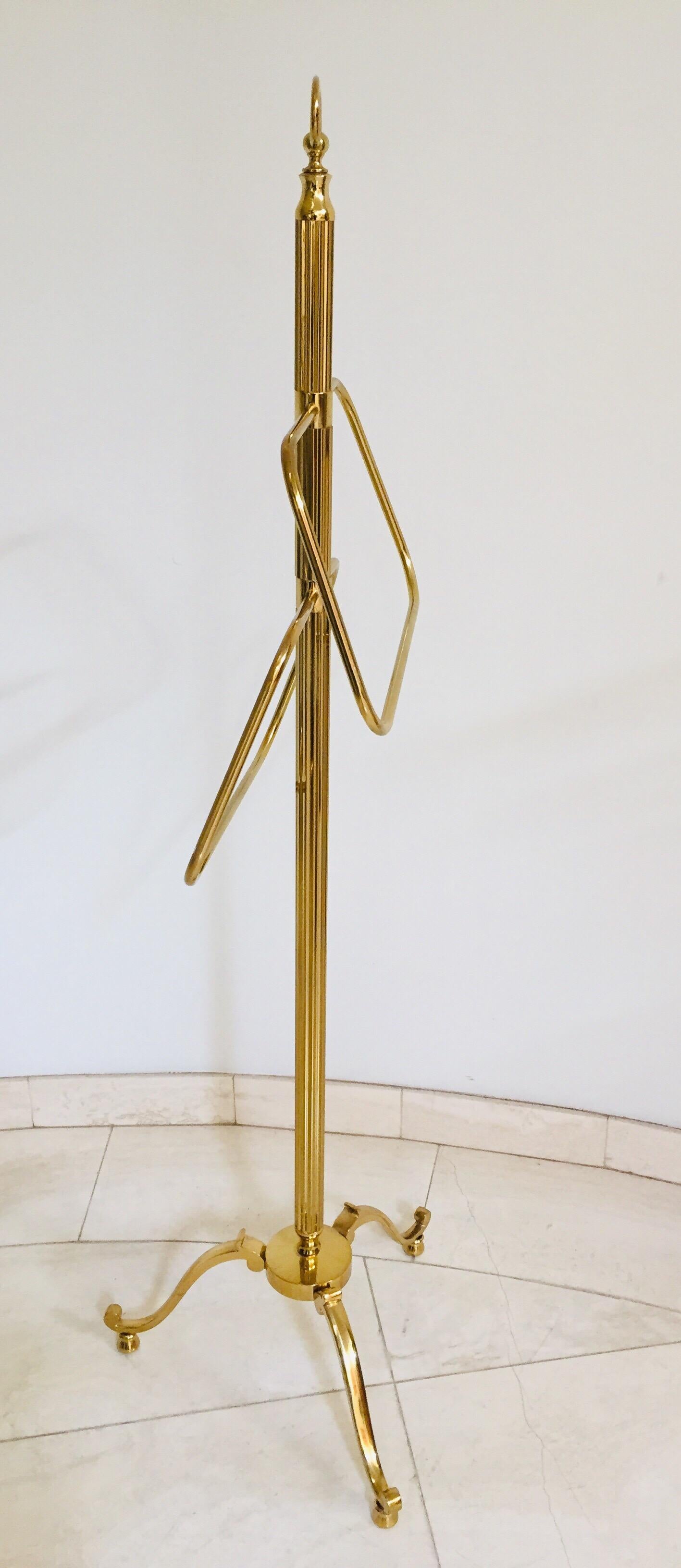 20th Century Post Modern Polished Brass Valet Stand, Italy 1970 For Sale