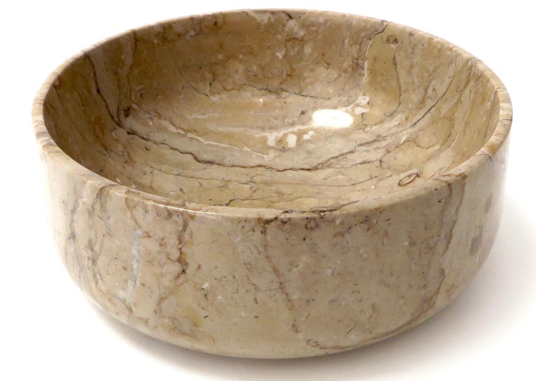 Italian Polished Marble Bowl Caramel Brown Dark Brown High Sided Bowl