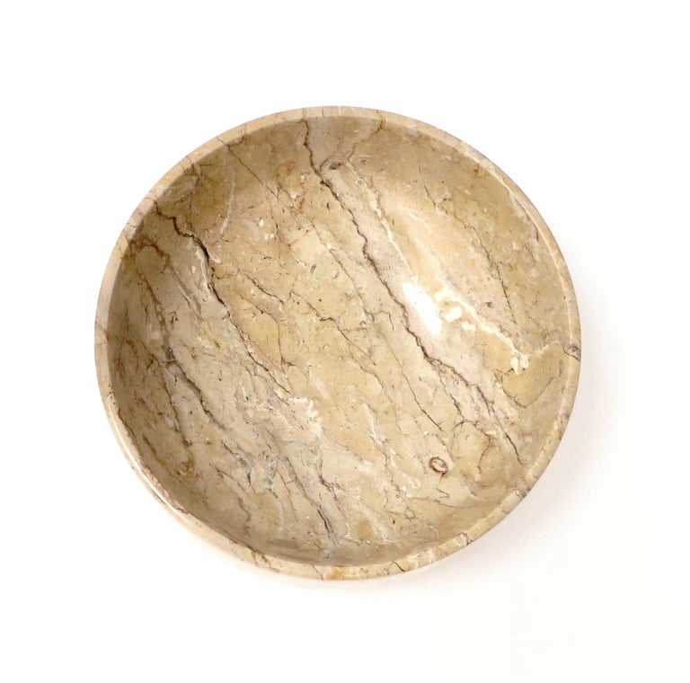 Italian Polished Marble Bowl Caramel Brown Dark Brown High Sided Bowl