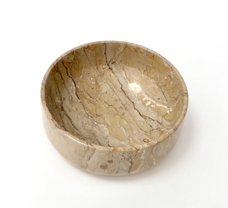 Italian Polished Marble Bowl Caramel Brown Dark Brown High Sided Bowl
