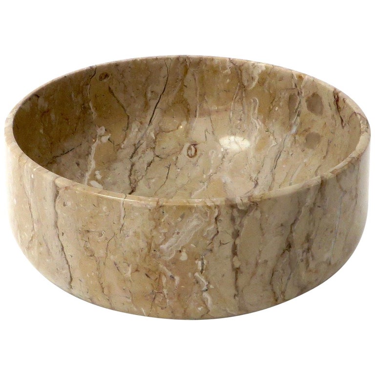 Italian Polished Marble Bowl Caramel Brown Dark Brown High Sided Bowl