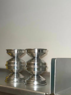 Italian Polished Metal Candle Holders, Contemporary Design -set of 6 candelabras