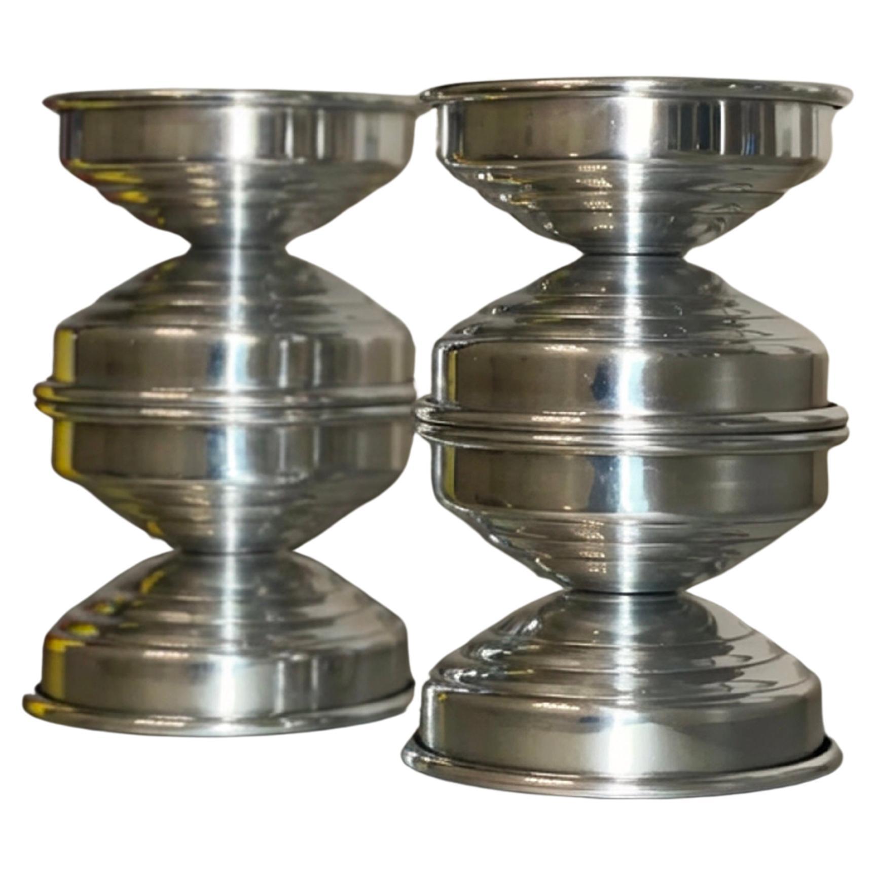 Italian Polished Metal Candle Holders, Contemporary Design -set of 8 candlestick