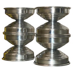 Italian Polished Metal Candle Holders, Contemporary Design -set of 8 candlestick